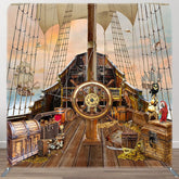 Aperturee - Aperturee Treasure Pirate Galleon Birthday Pillow Cover Backdrop
